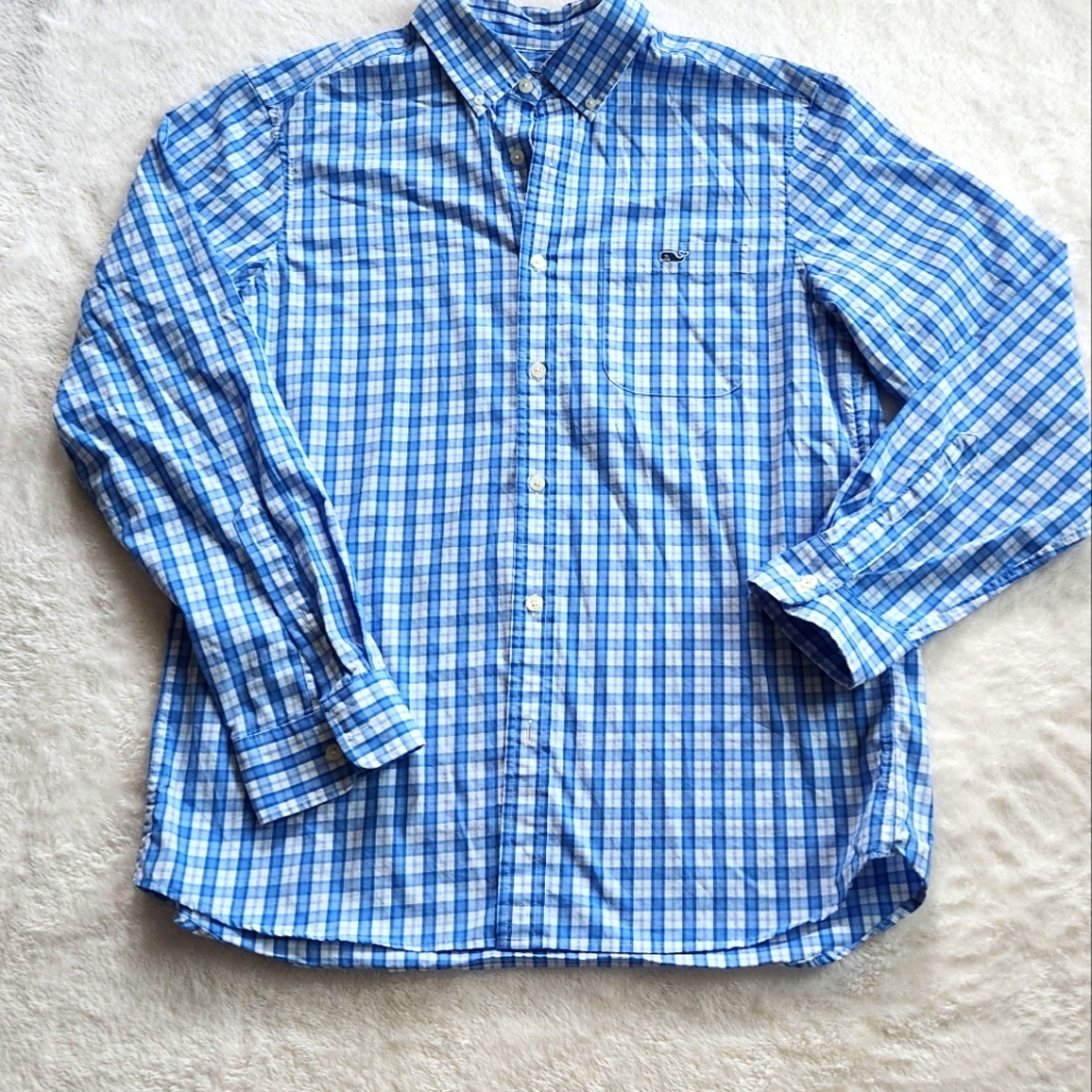 Mens Vineyard Vines Casual Button Down Plaid Shirt